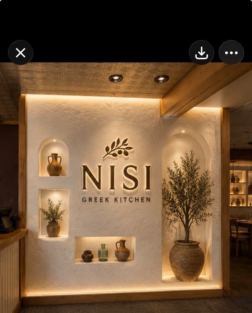 Nisi feature wall and dining room